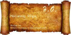 Halassy Olga névjegykártya
